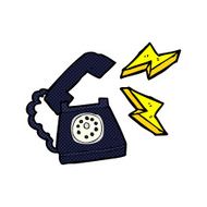 cartoon ringing telephone with thought bubble N2