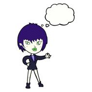 cartoon vampire girl with thought bubble N206