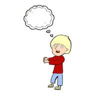 cartoon happy man showing with thought bubble N9