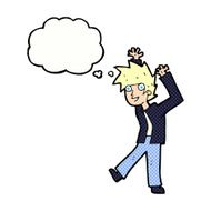 cartoon excited boy with thought bubble N135