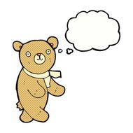 cute cartoon teddy bear with thought bubble N8