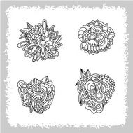 Set of floral design elements