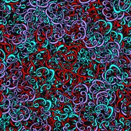 Vector seamless abstract pattern with waves and swirls