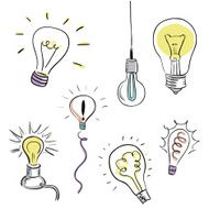 Vector Light Bulb Set sketchy design