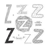 Vector hand drawn alphabet N3