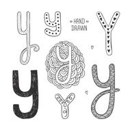 Vector hand drawn alphabet N4