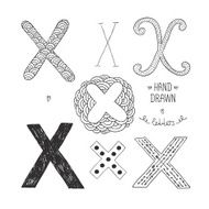 Vector hand drawn alphabet N5