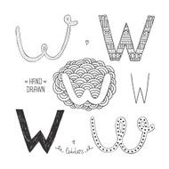 Vector hand drawn alphabet N6