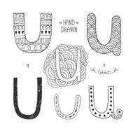 Vector hand drawn alphabet N7