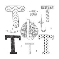 Vector hand drawn alphabet N8