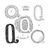 Vector hand drawn alphabet N9