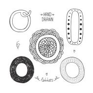 Vector hand drawn alphabet N10