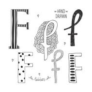 Vector hand drawn alphabet N16