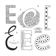 Vector hand drawn alphabet N17