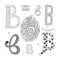 Vector hand drawn alphabet N18
