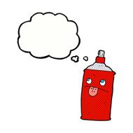 cartoon spray can with thought bubble N14