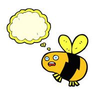 cartoon bee with thought bubble N30