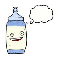 cartoon water bottle with thought bubble N3