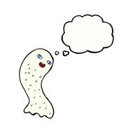 funny cartoon ghost with thought bubble N83