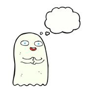 funny cartoon ghost with thought bubble N85