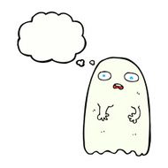 funny cartoon ghost with thought bubble N86