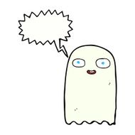 funny cartoon ghost with thought bubble N87