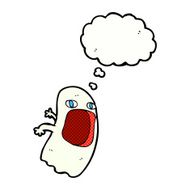 funny cartoon ghost with thought bubble N88
