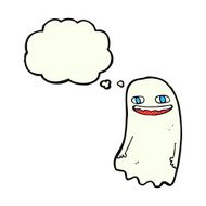 funny cartoon ghost with thought bubble N89