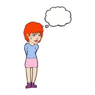 cartoon woman with plaster on face thought bubble N17