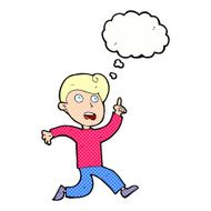 cartoon boy panicking with thought bubble N24