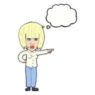cartoon pointing annoyed woman with thought bubble N9