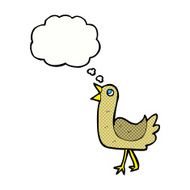 cartoon bird with thought bubble N248