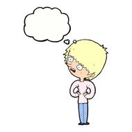 cartoon shocked woman with thought bubble N88