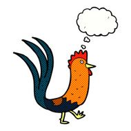 cartoon cockerel with thought bubble N26