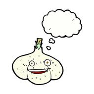 cartoon garlic with thought bubble N3
