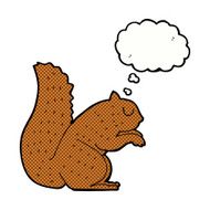 cartoon squirrel with thought bubble N14