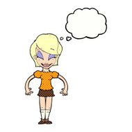 cartoon pretty woman with thought bubble N248
