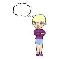 Cartoon Annoyed Woman With Thought Bubble N166