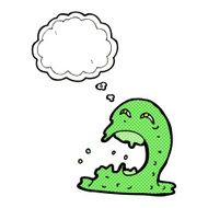 cartoon gross ghost with thought bubble N37