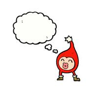 cartoon funny christmas creature with thought bubble N16