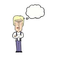 cartoon angry man with thought bubble N80