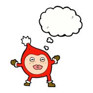 cartoon funny christmas creature with thought bubble N18