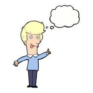 cartoon funny man with idea thought bubble N10