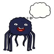 cartoon spider with thought bubble N18