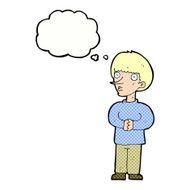 cartoon nervous man with thought bubble N126