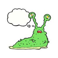 cartoon gross slug with thought bubble N13