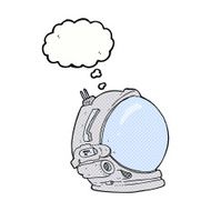 cartoon astronaut helmet with thought bubble N27