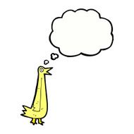 funny cartoon bird with thought bubble N121