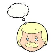 cartoon man with mustache thought bubble N78