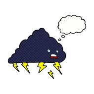 cartoon thundercloud with thought bubble N11
